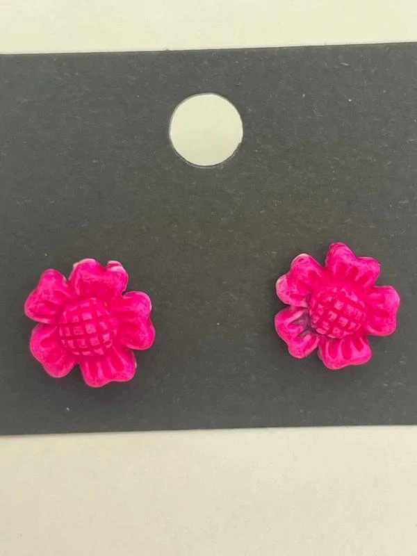 Boucles d’oreilles dahlia fuchsia